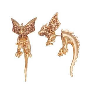 Simply Vera - Vera Wang Gold Tone Dragon Front-Back earrings NWT